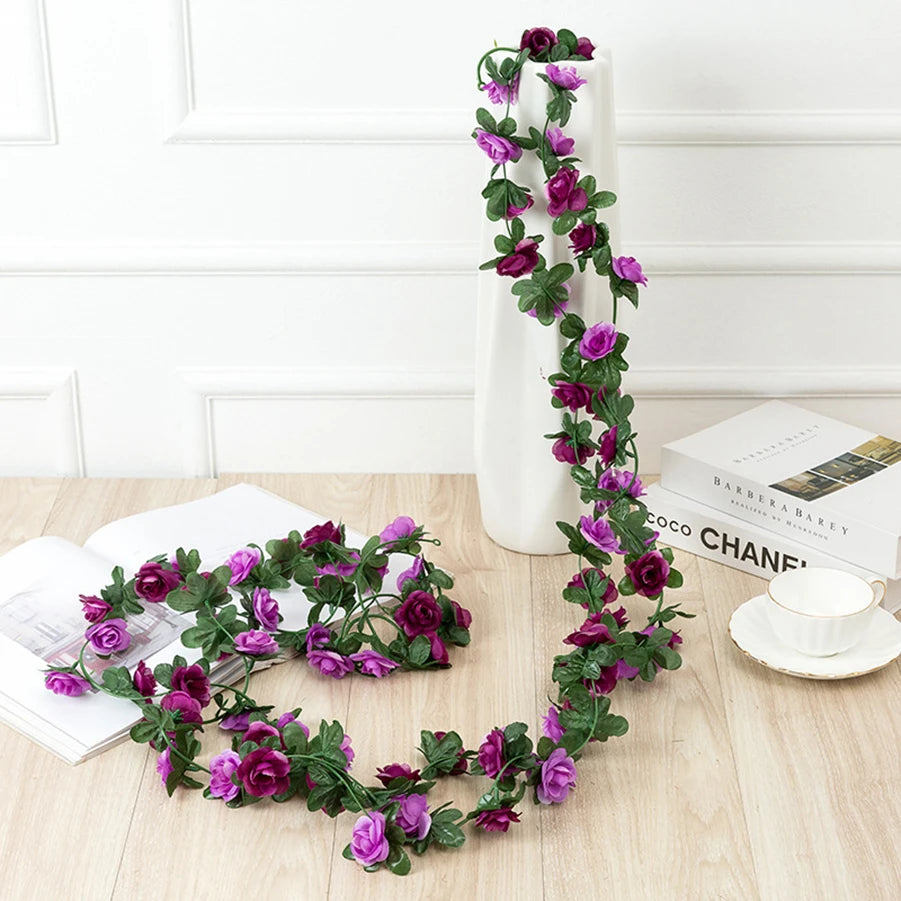 Guirlande de Roses Artificielles 250 cm – Décoration Élégante pour Souccah