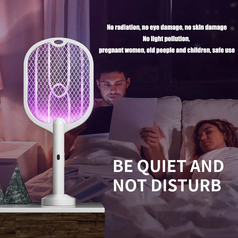 Anti-Moustiques 3000V – 3 en 1 Lampe LED Rechargeable USB Type-C | Protection idéale pour vos repas en Souccah