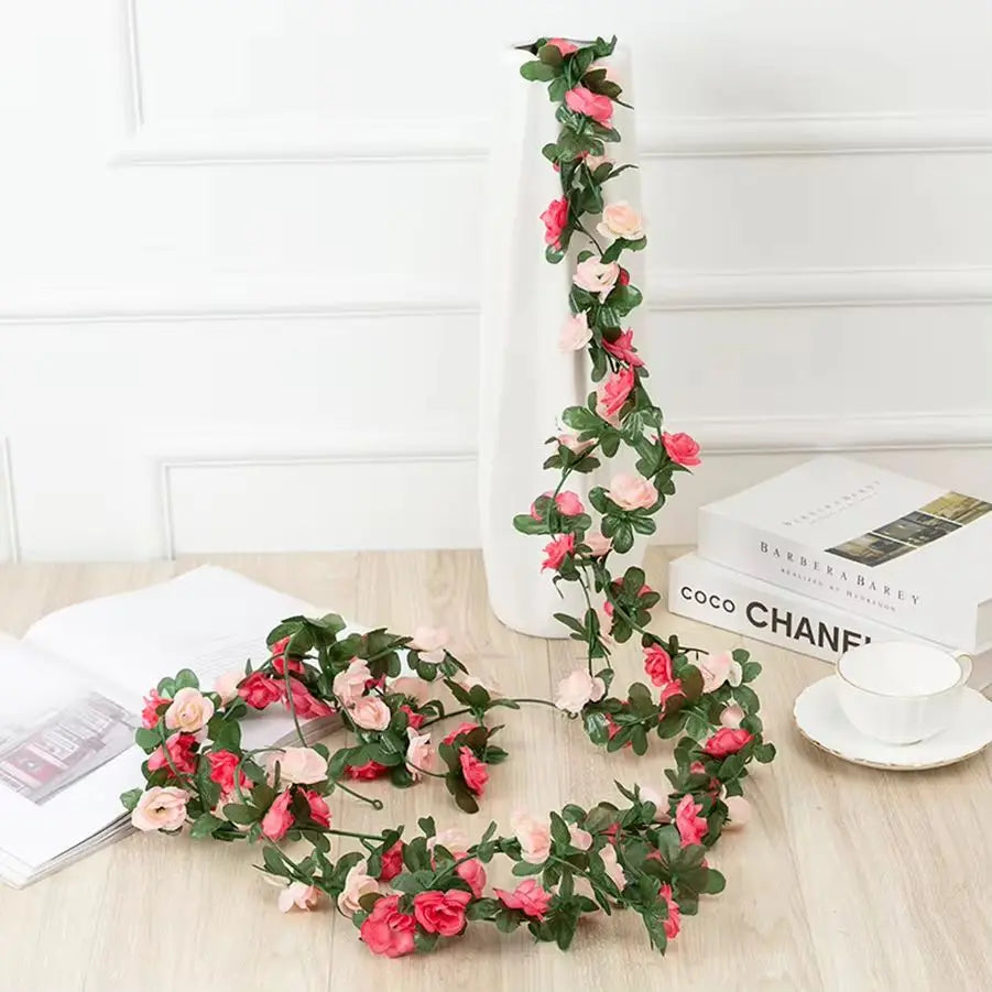 Guirlande de Roses Artificielles 250 cm – Décoration Élégante pour Souccah