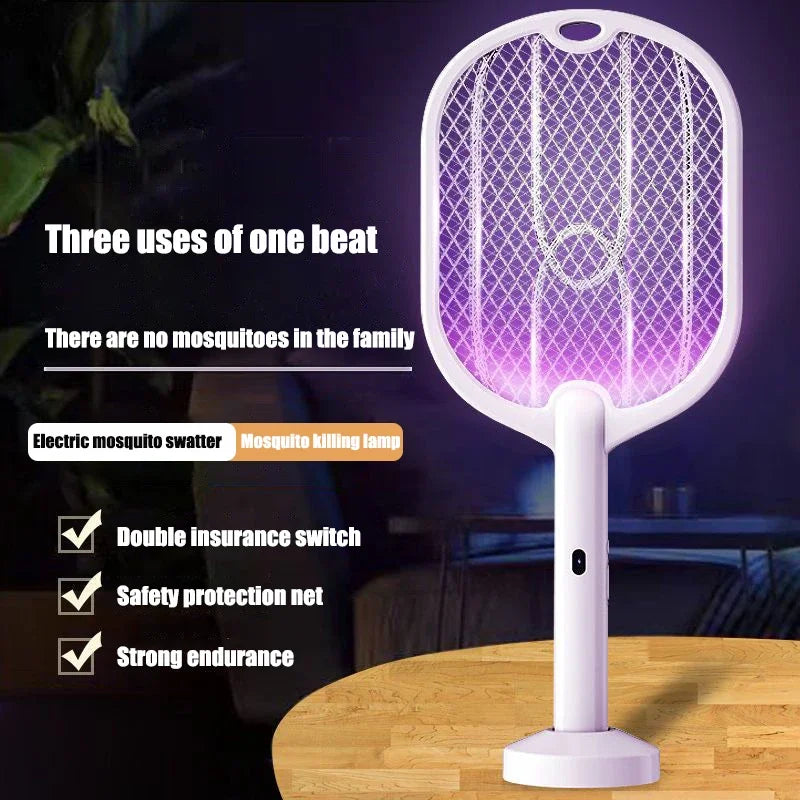 Anti-Moustiques 3000V – 3 en 1 Lampe LED Rechargeable USB Type-C | Protection idéale pour vos repas en Souccah