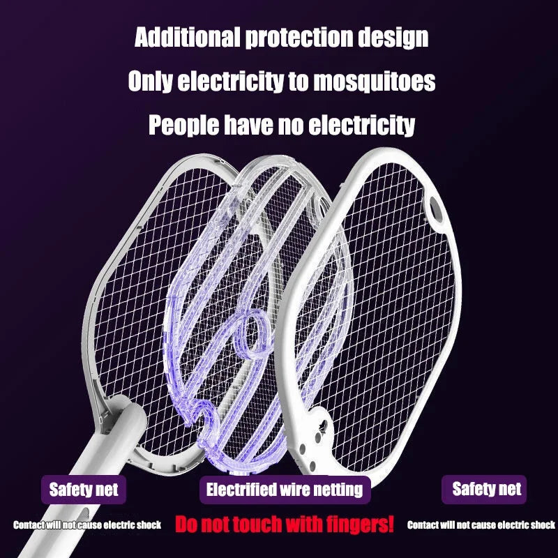 Anti-Moustiques 3000V – 3 en 1 Lampe LED Rechargeable USB Type-C | Protection idéale pour vos repas en Souccah