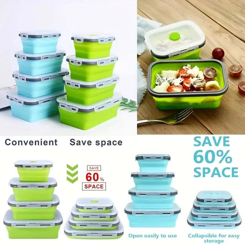 Set de Boîtes de Rangement Alimentaires Pliables – Hermétiques et Réutilisables