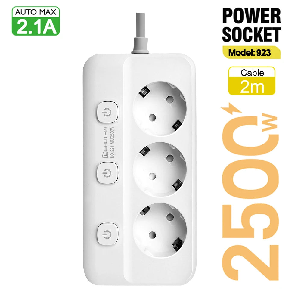 Multiprise Électrique 2500W pour la Souccah avec Interrupteurs Indépendants