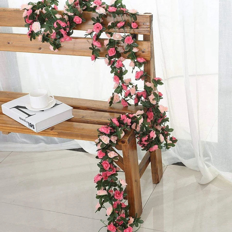 Guirlande de Roses Artificielles 250 cm – Décoration Élégante pour Souccah
