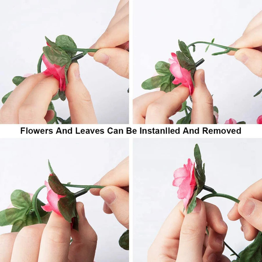 Guirlande de Roses Artificielles 250 cm – Décoration Élégante pour Souccah