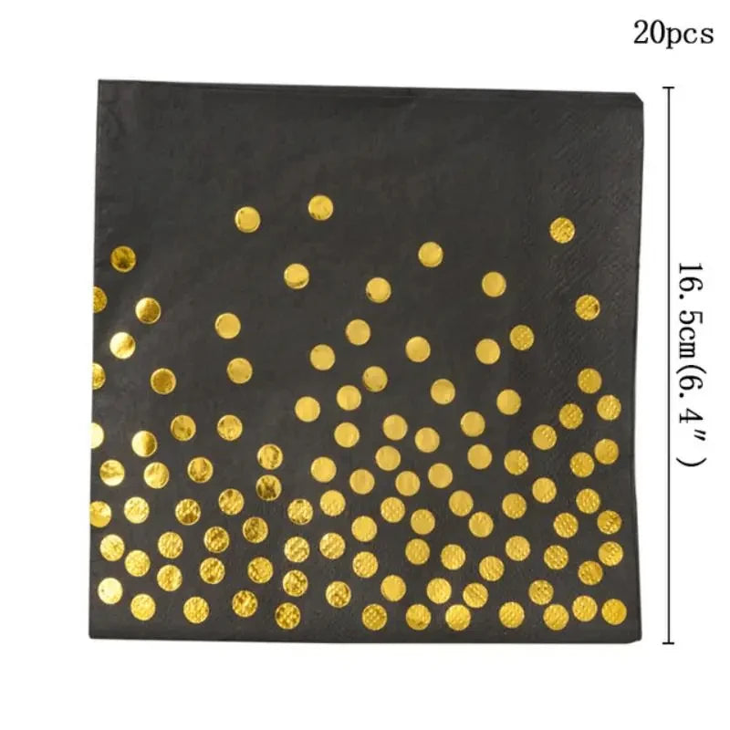 Pack Standard Souccah Noir & Or – Vaisselle jetable élégante pour vos repas de fête