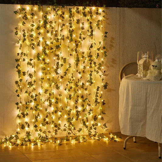 Guirlande lumineuse à feuilles vertes – Décoration Souccah & maison
