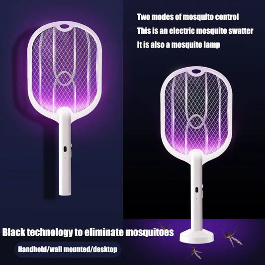 Anti-Moustiques 3000V – 3 en 1 Lampe LED Rechargeable USB Type-C | Protection idéale pour vos repas en Souccah