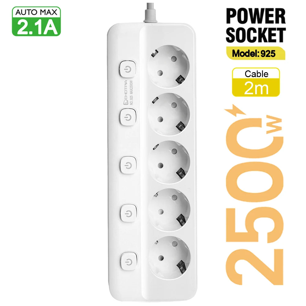 Multiprise Électrique 2500W pour la Souccah avec Interrupteurs Indépendants