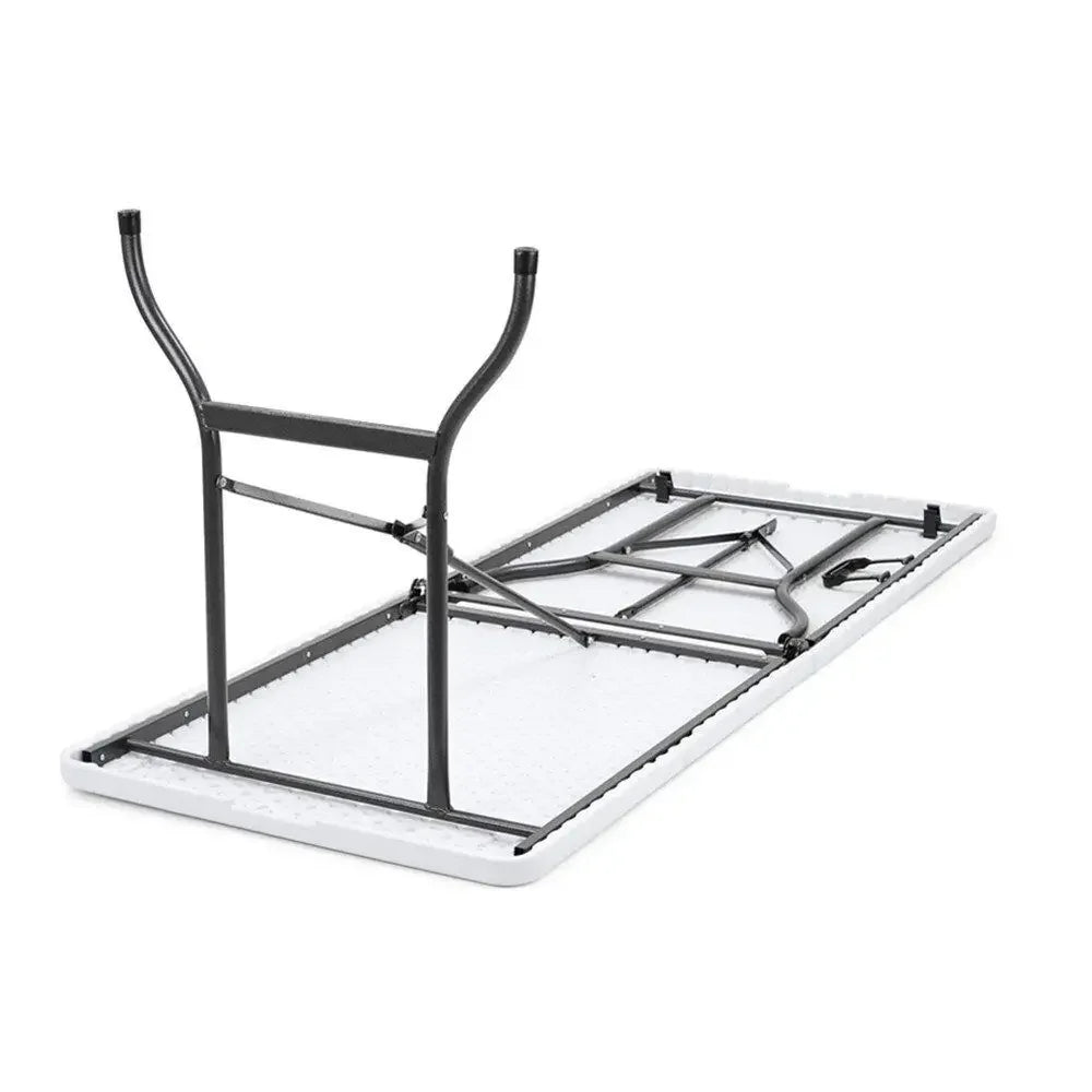 Table Pliante Solide 180x76cm – 8 Personnes, Facile à Transporter avec Poignée, Idéale pour Souccah, Repas de Fête et Événements