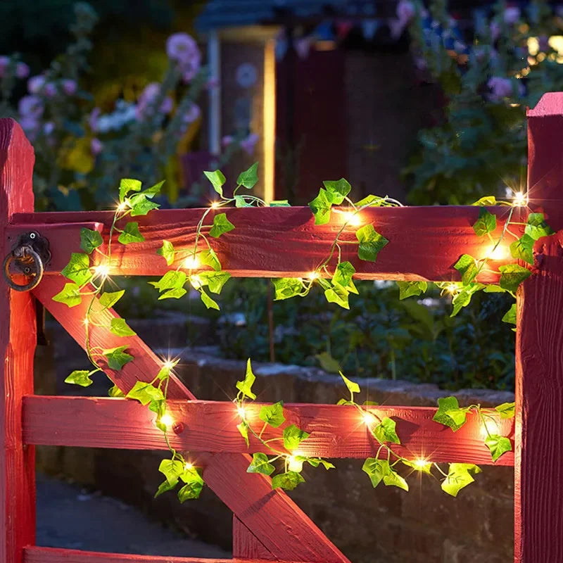 Guirlande lumineuse à feuilles vertes – Décoration Souccah & maison