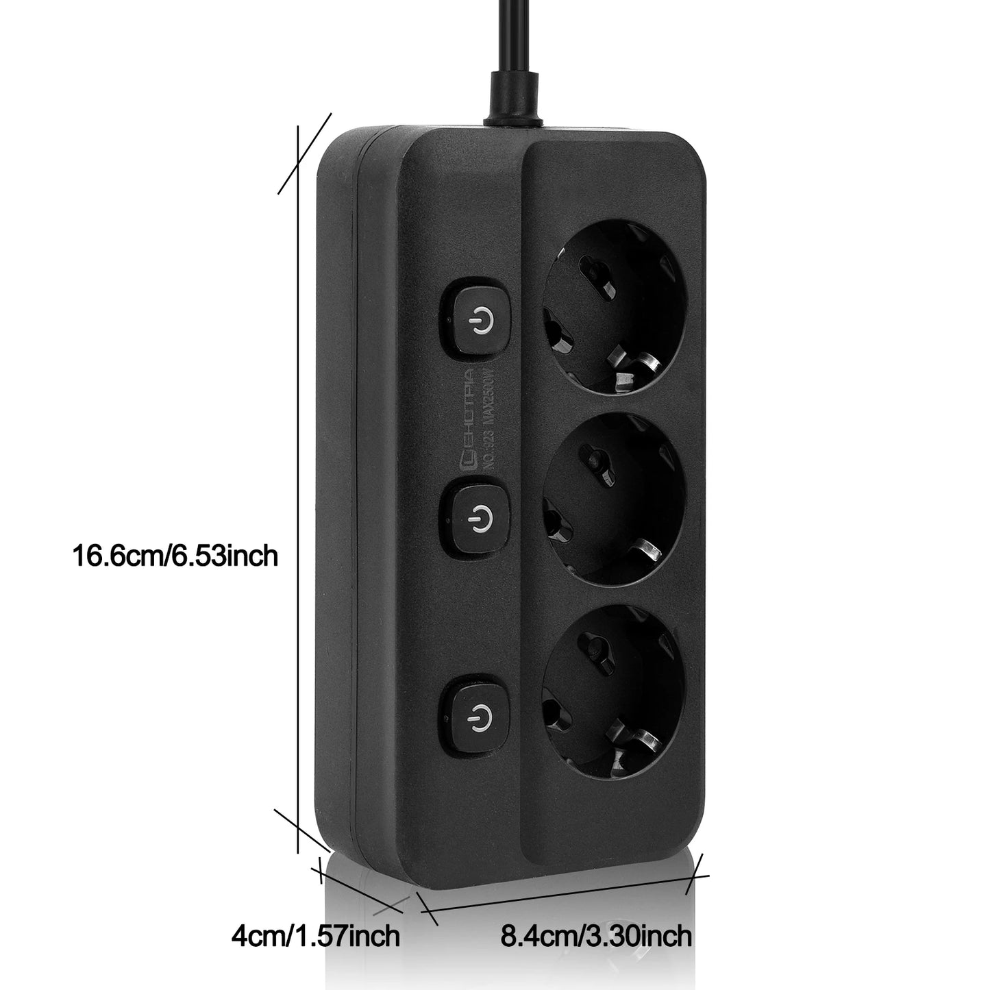 Multiprise Électrique 2500W pour la Souccah avec Interrupteurs Indépendants